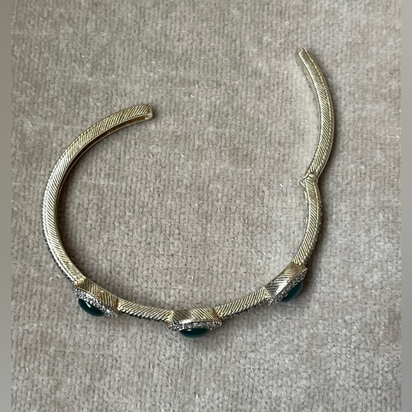 Judith Ripka Chalcedony & Chrome Diopside Gold Clad Sterling Bangle Cuff - Picture 7 of 16